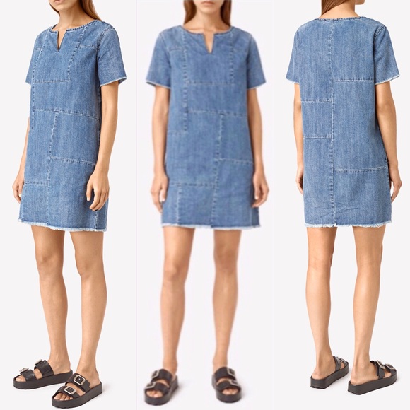 Allsaints Ann Tonal Denim dress size 0 - Picture 1 of 7